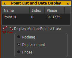 Motion-Path> Point-List & Data Display