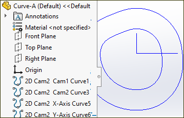 The 2D Cam Track in SolidWorks from MechDesigner.