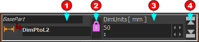 One Element-Row with a Dimension in the Design-Set dialog