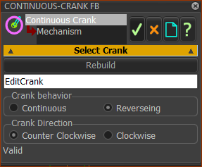 Continuous-Crank dialog - not enabled