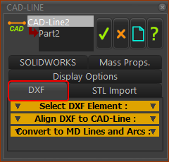 CAD-Line dialog-box > DXF tab