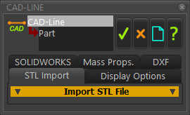 CAD-Line dialog-box > STL Import tab