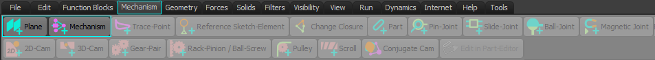 Mechanism menu > Model elements (MD17)