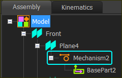 Mechanism element in the Assembly-Tree