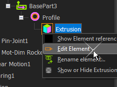ASSEMBLY-TREE -  Right-click Extrusion