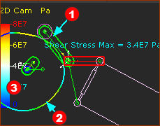 Cams in Graphic Area as 'Maximum Contact Shear Stress'
