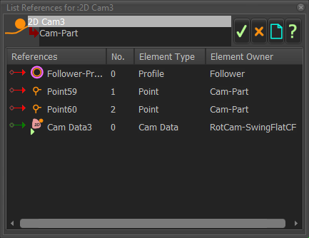 EXAMPLE: Element References for 2D-Cam