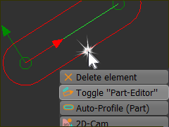 Hover+ Right-click a Part-Outline in the graphic-area