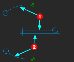 1 - Transition-Curve  2 - Mirror Transiiton-Curve