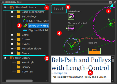 Import Library File interface