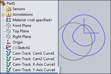 The 2D Cam Track in SolidWorks from MechDesigner. The 2D Cam Track in SolidWorks from MechDesigner.