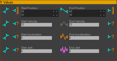 SEGMENT EDITOR: Control-Buttons for a 'Two Position | Constant-Velocity motion-law.