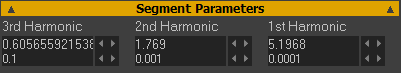 Segment-Parameters (Harmonics 1,2,3) for a pseudo Modified Sinusoid motion-law.
